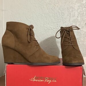 American Rag Brown Lace-Up Wedges